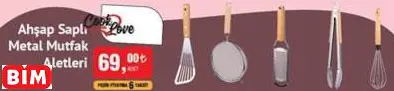 COOK LOVE AHŞAP SAPLI METAL MUTFAK  ALETLERİ